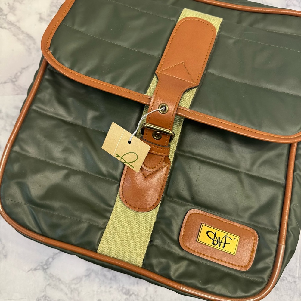 Diane Von Furstenberg Green and Brown Travel Bag Safari Bag